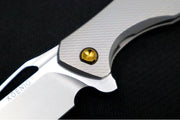 Koenig Mini Arius - Standard with Corda Patterned Handle - Stonewashed Blade with Polished Flats - Bronze Spacer & Hardware (Gen 1) - Northwest Knives