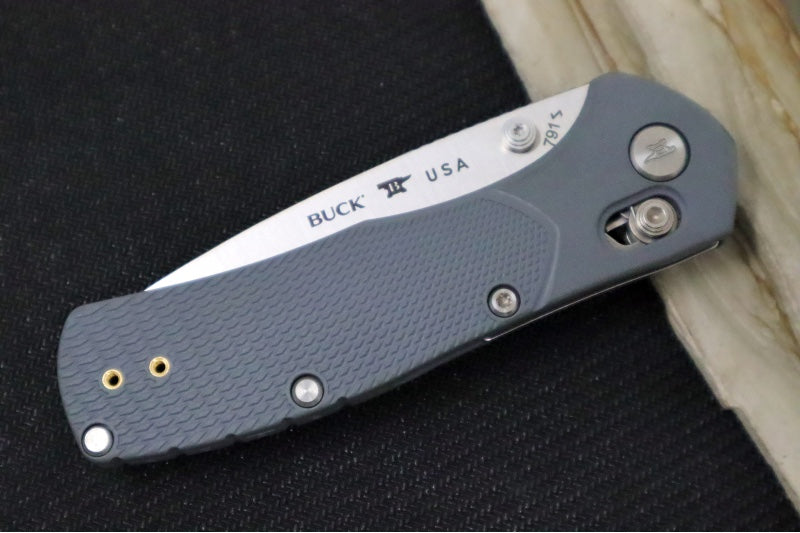 Buck 0791GYS1 Range Pro Crossbar Folder- Drop Point Blade / 154CM Steel / Gray GFN Handles 0791GYS1