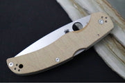 Spyderco Native Chief - Brown Canvas Micarta Handle / Satin Drop Point Blade / CPM-Cruwear Steel C244MPCW - Northwest Knives