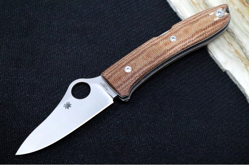 Spyderco SpyOpera - Natural Micarta Handle / Sheepsfoot Blade / M390 Steel C255CMP - Northwest Knives