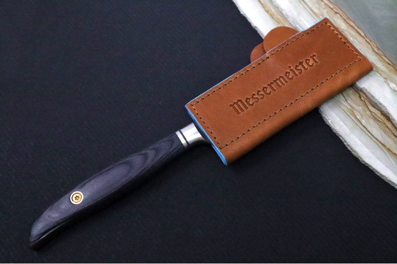 Messermeister Leather Edge Guard - 4.0" Saddle Brown - Magnetic Closure