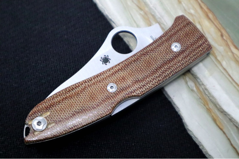 Spyderco SpyOpera - Natural Micarta Handle / Sheepsfoot Blade / M390 Steel C255CMP - Northwest Knives