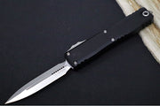 Microtech Ultratech ZBP (Zero Blade Play) OTF - Stonewash Finish / Dagger Blade / Black Anodized Aluminum Handle 1122-10 - Northwest Knives