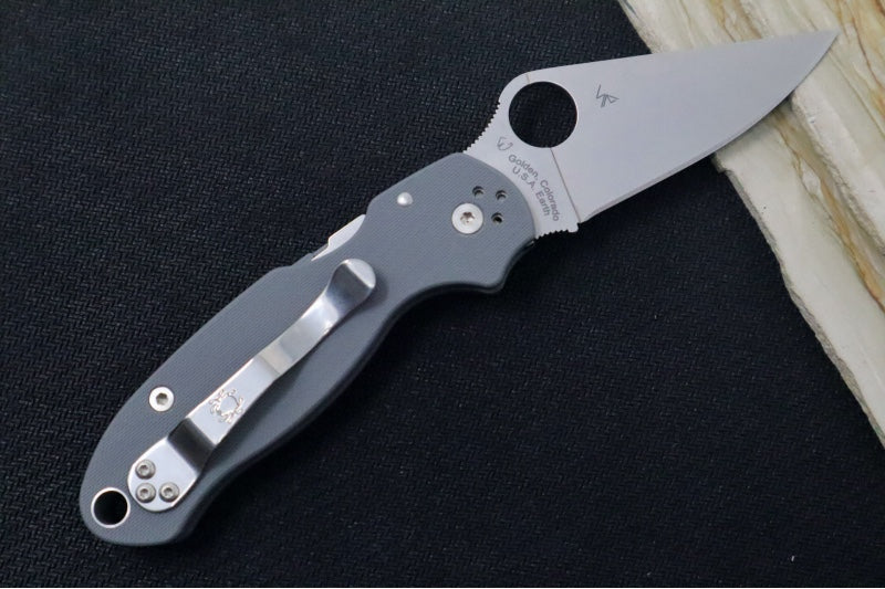 Spyderco Paramilitary 3 - Gray G-10 Handle / Maxamet Blade C223GPDGY - Northwest Knives