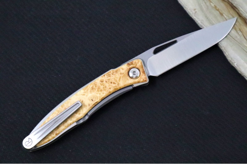 Chris Reeve Knives Mnandi Gentleman's Knife - Box Elder Wood Inlay / CPM-Magnacut Steel (A1) MNA-1008 - Northwest Knives