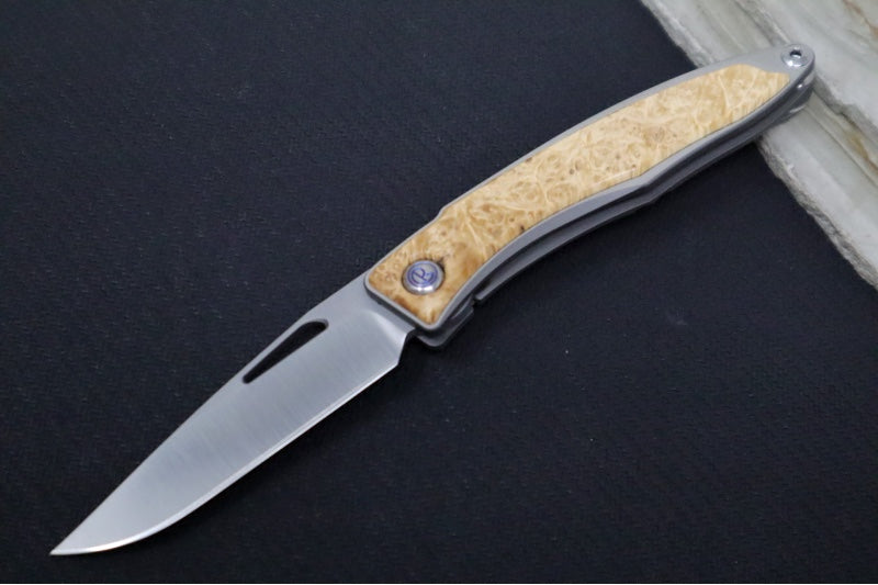 Chris Reeve Knives Mnandi Gentleman's Knife - Box Elder Wood Inlay / CPM-Magnacut (A2) MNA-1008 - Northwest Knives