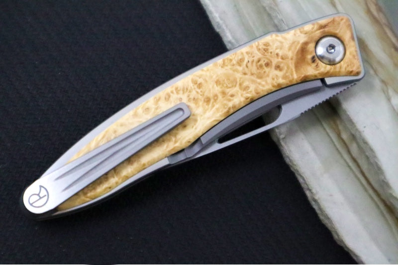 Chris Reeve Knives Mnandi Gentleman's Knife - Box Elder Wood Inlay / CPM-Magnacut (A2) MNA-1008 - Northwest Knives