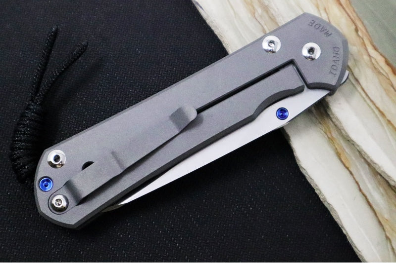 Chris Reeve Knives Large Sebenza 31 - Insingo Blade / CPM-Magnacut Steel / Titanium Handle / Blue Accents L31-1008