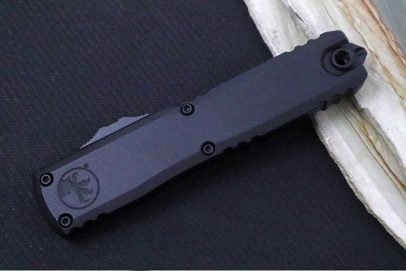 Microtech Ultratech ZBP (Zero Blade Play) OTF Tactical - Black Finish / Tanto Blade / Black Anodized Aluminum Handle 1123-1T