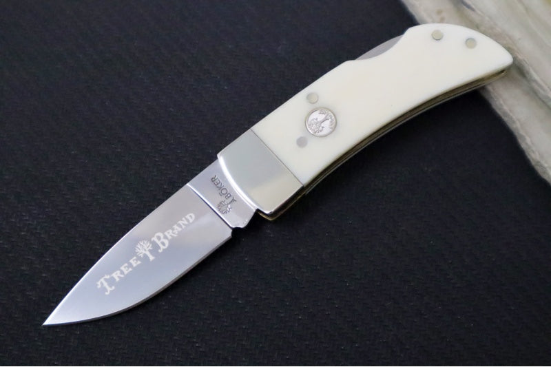 Boker Treebrand Pocket - White Smooth Bone Handle / D2 Steel / Satin Finish 110894