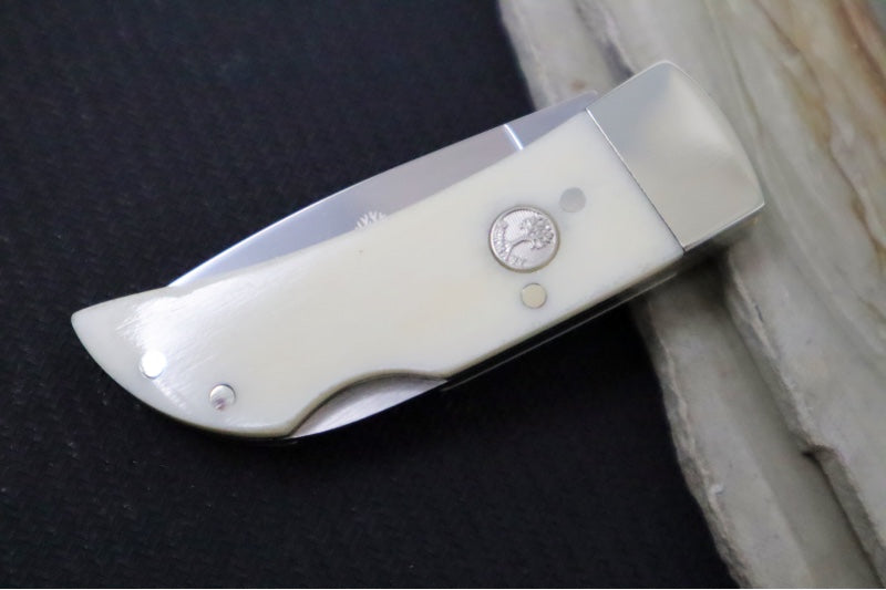 Boker Treebrand Pocket - White Smooth Bone Handle / D2 Steel / Satin Finish 110894