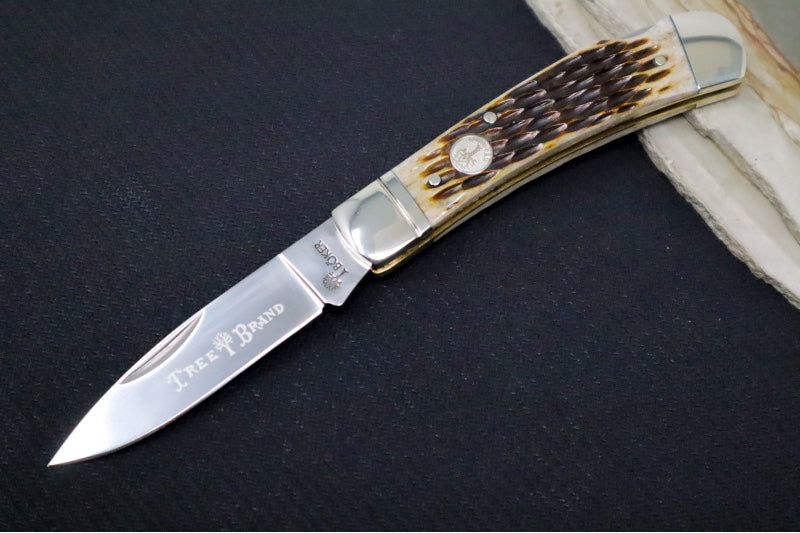 Boker Treebrand Traditional Lockback - Amber Jigged Bone Handle / D2 Steel / Satin Finish 110891
