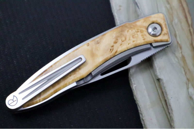 Chris Reeve Knives Mnandi Gentleman's Knife - Box Elder Wood Inlay (A5) MNA-1008