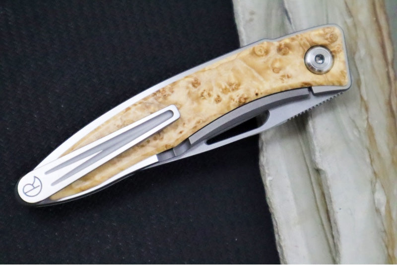 Chris Reeve Knives Mnandi Gentleman's Knife - Box Elder Wood Inlay (A6) MNA-1008