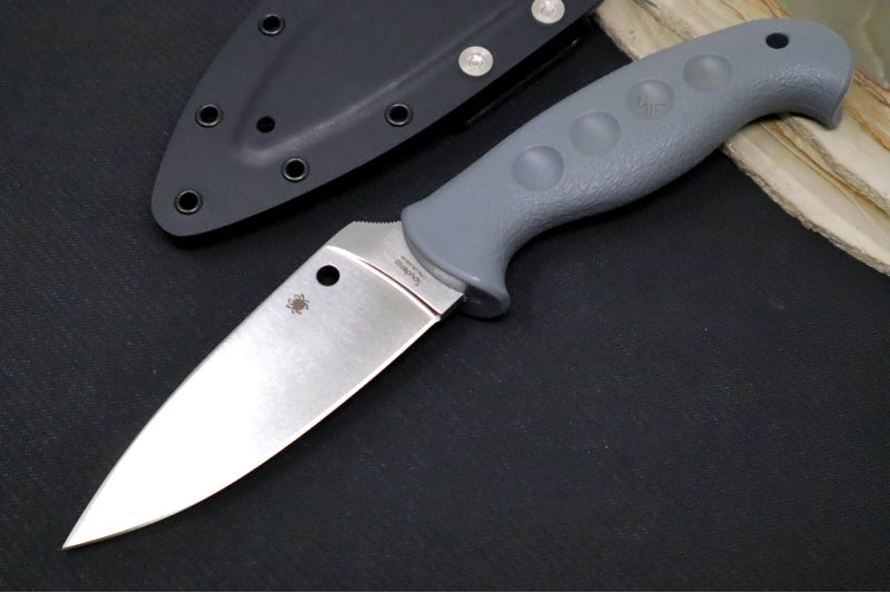 Spyderco Temperance Fixed Blade SPRINT RUN - CPM-CruWear Steel / Leaf Shaped Blade / Grey FRN Handle FB05PGY