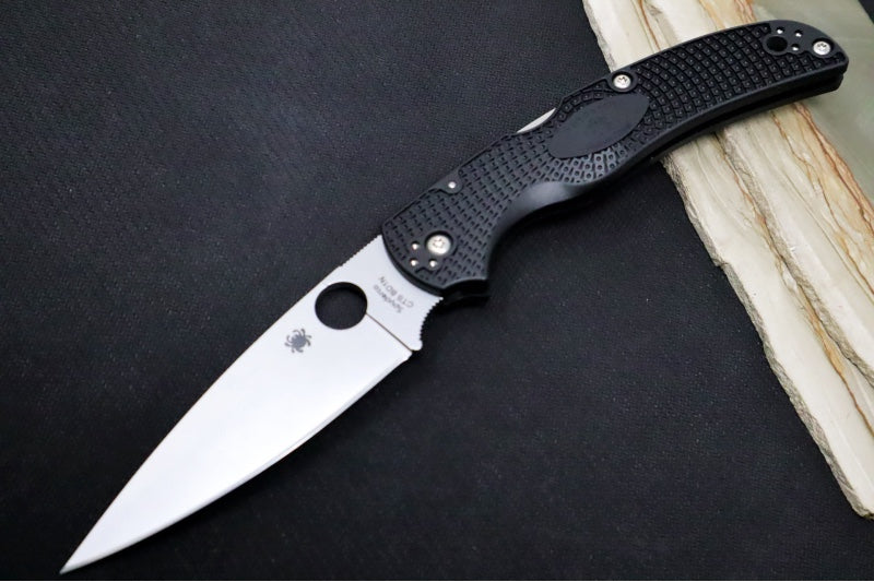 Spyderco Native Chief - Drop Point Blade / Satin Finish / Black FRN Handle Scales C244PBK - Northwest Knives