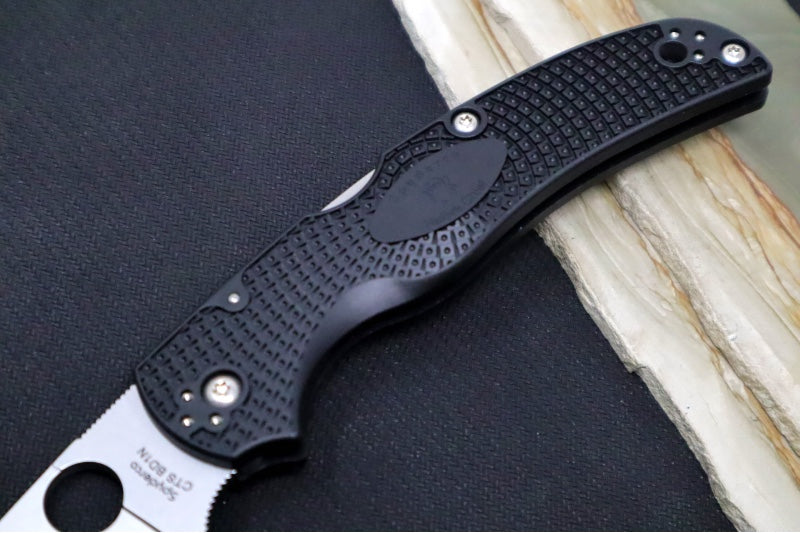 Spyderco Native Chief - Drop Point Blade / Satin Finish / Black FRN Handle Scales C244PBK