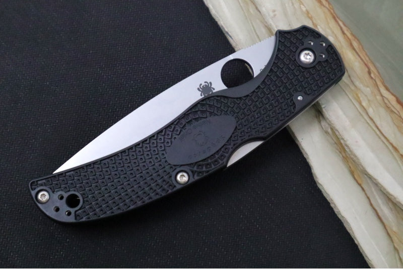 Spyderco Native Chief - Drop Point Blade / Satin Finish / Black FRN Handle Scales C244PBK