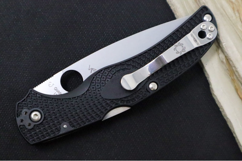 Spyderco Native Chief - Drop Point Blade / Satin Finish / Black FRN Handle Scales C244PBK