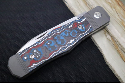 Jack Wolf Knives Vampire Jack Slip Joint - Fat Carbon Nebula Inlay / Bead Blasted Titanium Bolsters / CPM-S90V Steel