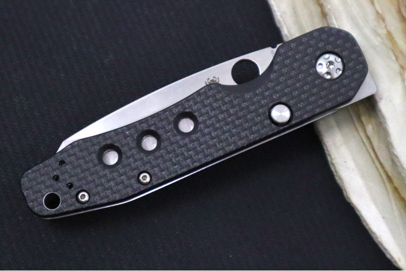 Spyderco Smock - Black CF Handle / CPM-S30V Satin Blade - Northwest Knives