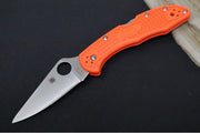 Spyderco Delica - Flat Ground Orange Handle / Satin Blade - C11FPOR - Northwest Knives
