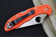 Spyderco Delica - Flat Ground Orange Handle / Satin Blade - C11FPOR - Northwest Knives