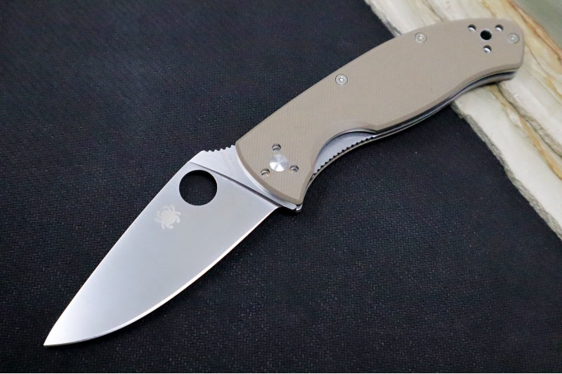 Spyderco Tenacious - Brown G-10 Handle / Satin CPM-M4 - C122GBNM4P