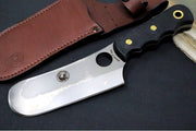 Knives of Alaska Brown Bear Fixed Blade - Black Surgrip Handle / D2 Tool Steel / Rounded Cleaver Blade / Brown Leather Sheath 00001FG - Northwest Knives