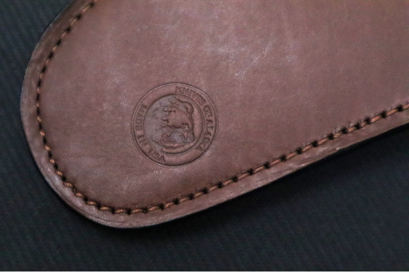 Knives of Alaska Brown Bear Fixed Blade - Black Surgrip Handle / D2 Tool Steel / Rounded Cleaver Blade / Brown Leather Sheath 00001FG