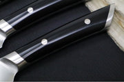 Cangshan Cutlery Helena Series 4pc Steak Knife Set - Forged German X50CrMoV15 Steel - Black Polymer Handle 503176 - Northwest Knives
