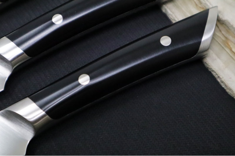 Cangshan Cutlery Helena Series 4pc Steak Knife Set - Forged German X50CrMoV15 Steel - Black Polymer Handle 503176 - Northwest Knives