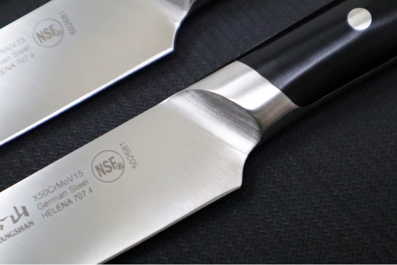 Cangshan Cutlery Helena Series 4pc Steak Knife Set - Forged German X50CrMoV15 Steel - Black Polymer Handle 503176