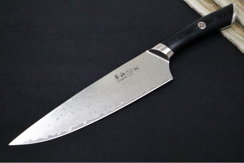 Cangshan Cutlery KURO Series 8" Chef's Knife - Forged X-7 Damascus - Ashwood Magnetic Sheath 504258