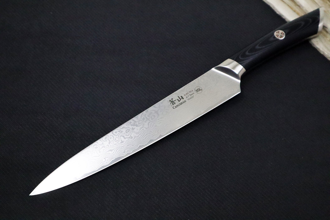 Cangshan Cutlery KURO Series 8" Sashimi Knife - Forged X-7 Damascus - Ashwood Magnetic Sheath 504227