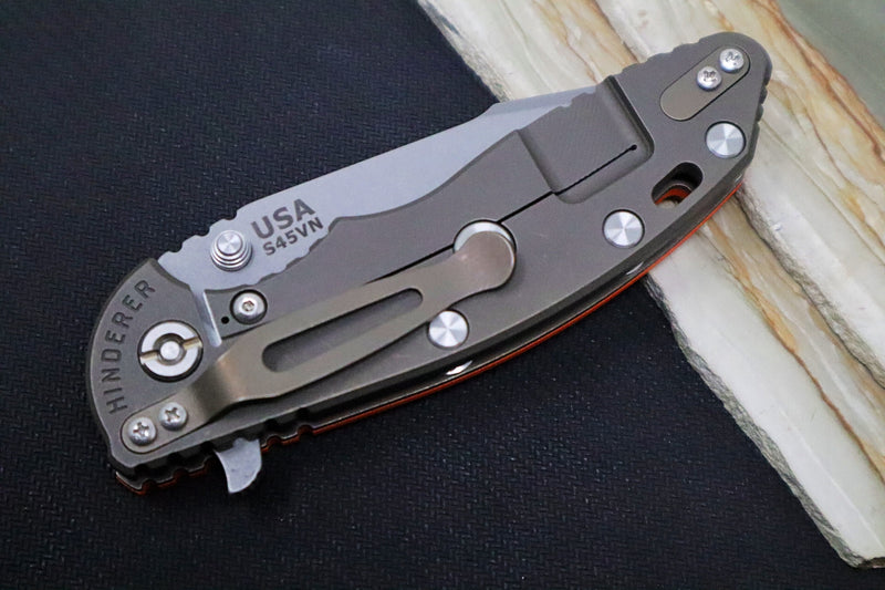 Rick Hinderer Knives XM-18 - 3.5" - Harpoon Spanto / Battle Bronze Finish / Orange G-10 - Northwest Knives