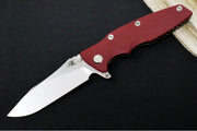 Rick Hinderer Knives Eklipse 3.5" Skinny - Hollow Ground Slicer Blade / CPM-Magnacut Steel / Red G-10 & Stonewashed Bronze Titanium Handle - Northwest Knives