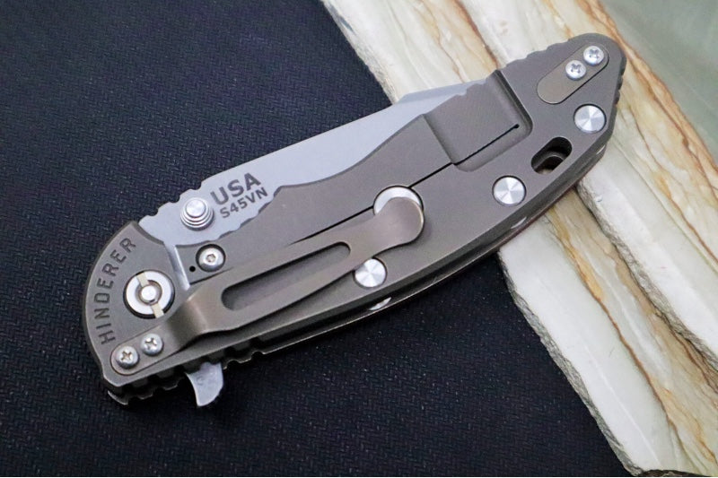 Rick Hinderer Knives XM-18 - 3.5" - Harpoon Spanto / Battle Bronze Finish / Red G-10 - Northwest Knives