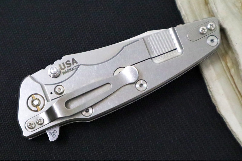 Rick Hinderer Knives Eklipse 3.5" Skinny - Hollow Ground Slicer Blade / CPM-Magnacut Steel / Black G-10 & Titanium Handle