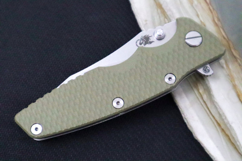 Rick Hinderer Knives Eklipse 3.5" Skinny - Hollow Ground Slicer Blade / CPM-Magnacut Steel / OD Green G-10 & Titanium Handle - Northwest Knives