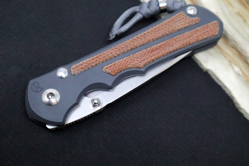 Chris Reeve Knives Large Inkosi NWK Blade Show West Exclusive - Drop Point Blade / Magnacut / Springfield Grey Cerakote Handle / Natural Micarta / Grey Lanyard with Bead LIN-1014