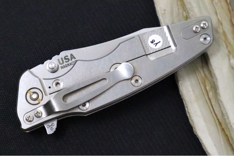 Rick Hinderer Knives Eklipse 3.5" Skinny - Hollow Ground Slicer Blade / CPM-Magnacut Steel / OD Green G-10 & Titanium Handle - Northwest Knives