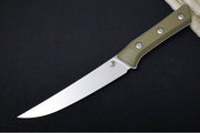 Microtech Boning Knife - M390MK Steel / Stonewashed Finish / OD Green G-10 Handle 3100-10OD - Northwest Knives