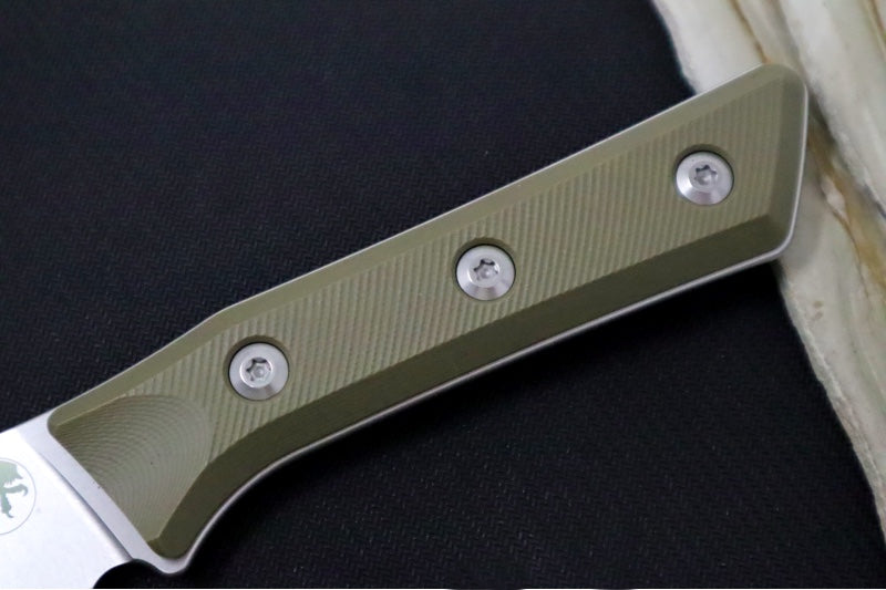 Microtech Boning Knife - M390MK Steel / Stonewashed Finish / OD Green G-10 Handle 3100-10OD - Northwest Knives