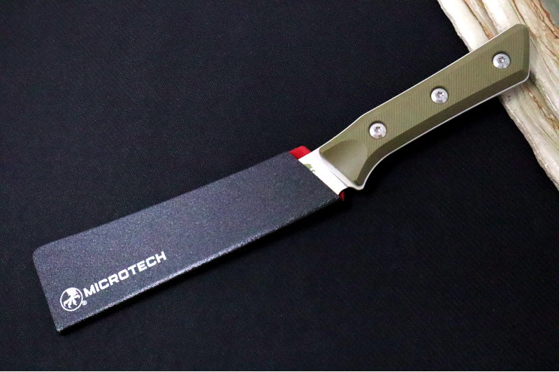Microtech Boning Knife - M390MK Steel / Stonewashed Finish / OD Green G-10 Handle 3100-10OD
