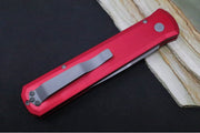 Pro Tech Godfather Auto - Red Anodized Aluminum Handle / Blasted Bead Blade 920-Red - Northwest Knives