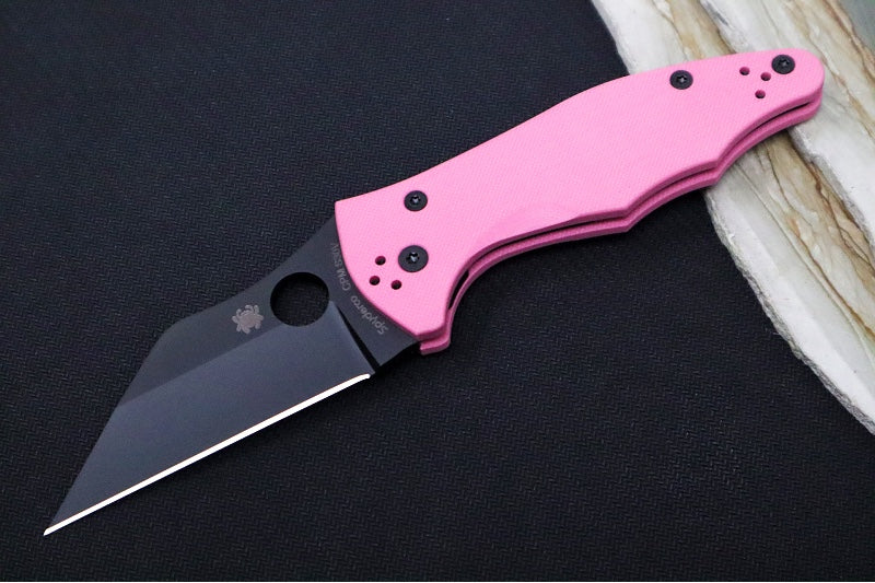Spyderco Yojimbo 2- Pink G10 Handle / Black Blade / CPM-S30V Steel - C85GPNBKP2