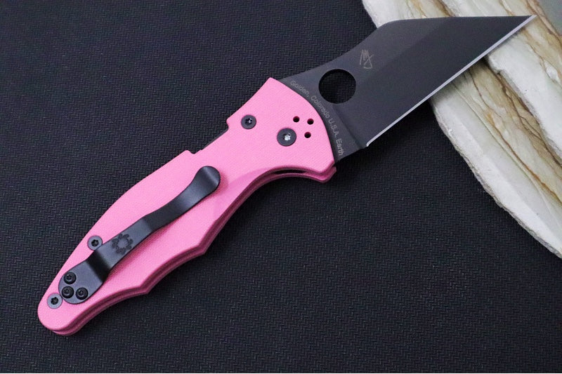 Spyderco Yojimbo 2- Pink G10 Handle / Black Blade / CPM-S30V Steel - C85GPNBKP2