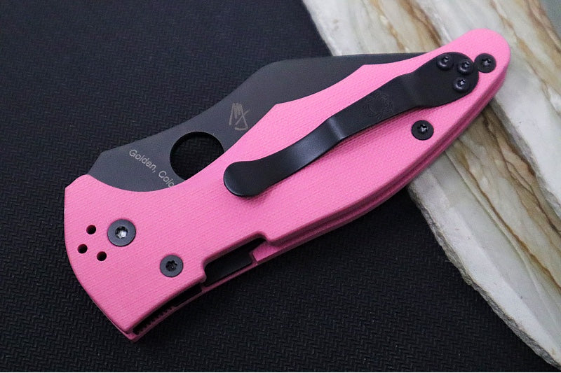 Spyderco Yojimbo 2- Pink G10 Handle / Black Blade / CPM-S30V Steel - C85GPNBKP2