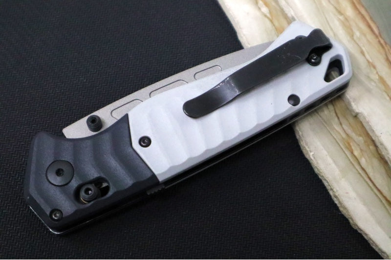 Benchmade 593GY-02 PSK Personal Survival Kit Assisted Open - Elmax Steel / Gunmetal Gray Cerakote finish / Storm Gray Grivory Handle & Tempest Gray Grivory Bolster